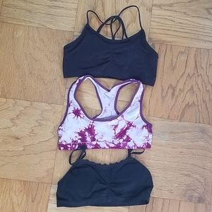 3 girls athletic bras